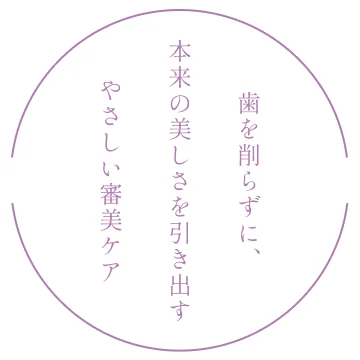 やさしい審美ケア 本来の美しさを引き出す 歯を削らずに、